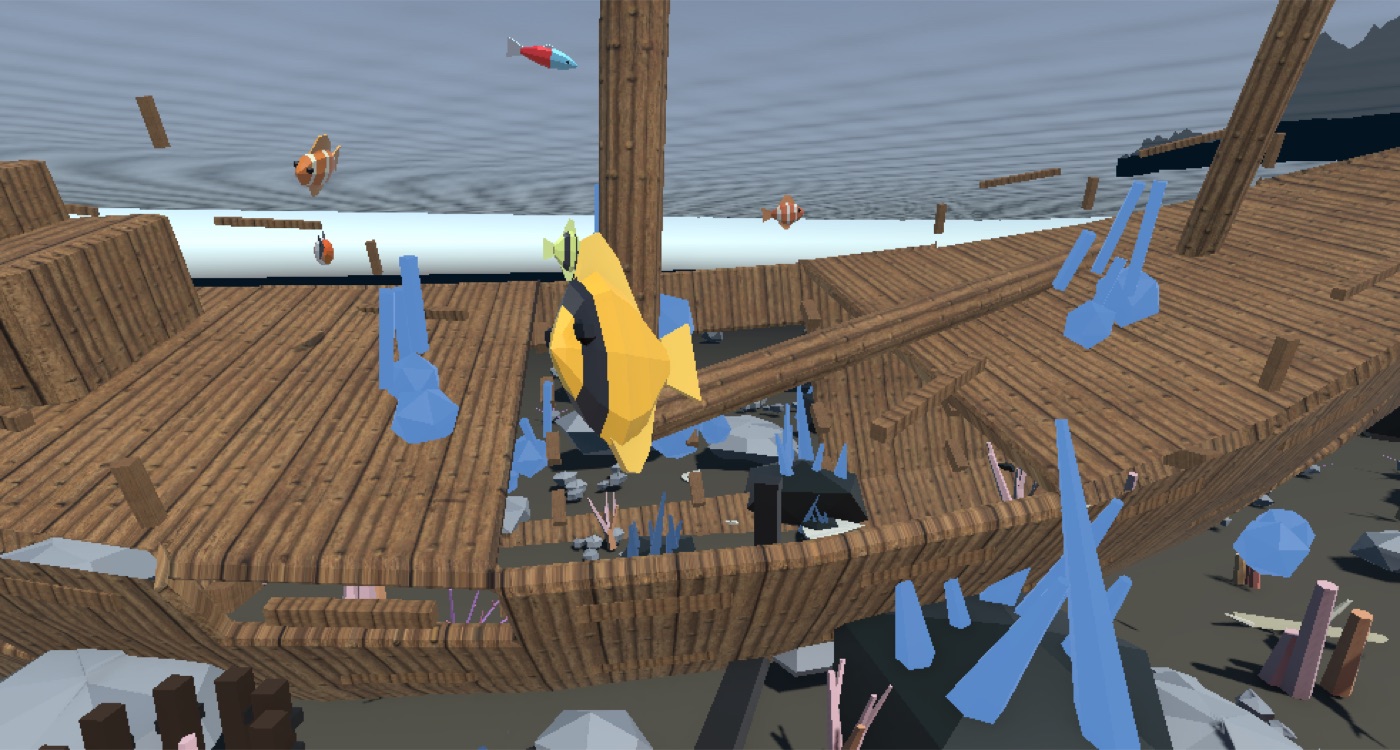 A butterflyfish over the wreck